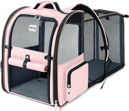 Lekebobor Large Cat Backpack Carrier Expandable Foldable Pet Carrier Backpack by LEKEBOBOR