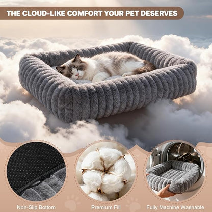 Cat Beds for Indoor Cats, Square Self Warming Cat Bed Orthopedic Pet Bed - Image 3