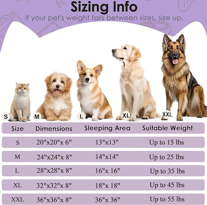 Dogs Bed for Small Dogs, Anti-Anxiety Washable Round Bed - Image 2