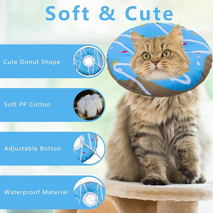 Cat Cone Collar Soft, Adjustable Cat Recovery Collar Kitten Cones to Stop - Image 3