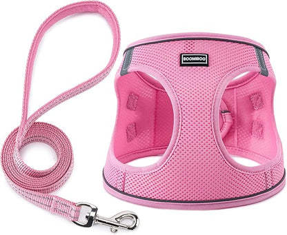 Dog Harness with Leash Set, No Pull Adjustable Reflective Step-in Puppy Pet by BOOMIBOO