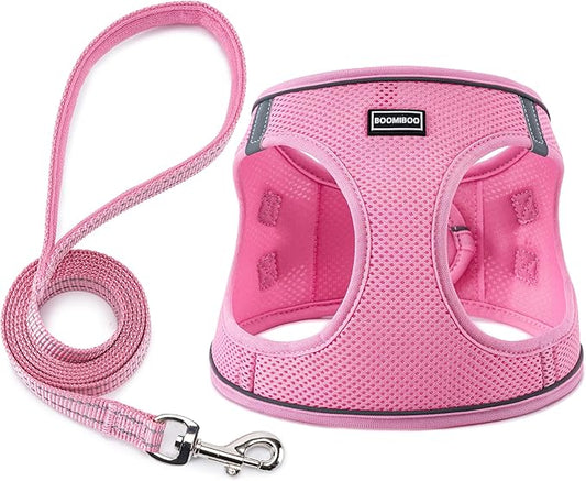 Dog Harness with Leash Set, No Pull Adjustable Reflective Step-in Puppy Pet by BOOMIBOO