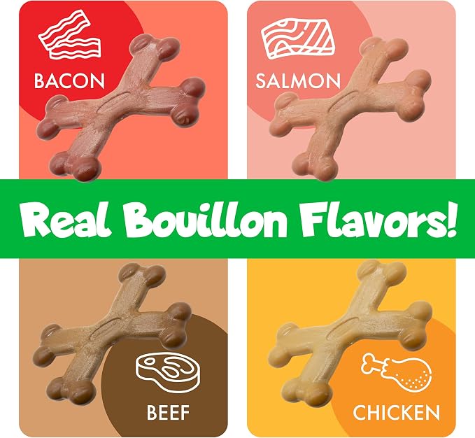 Chew’EMS X Bone Dog Chew Toy for Aggressive Chewers – Long-Lasting Bacon Flavor - Image 5