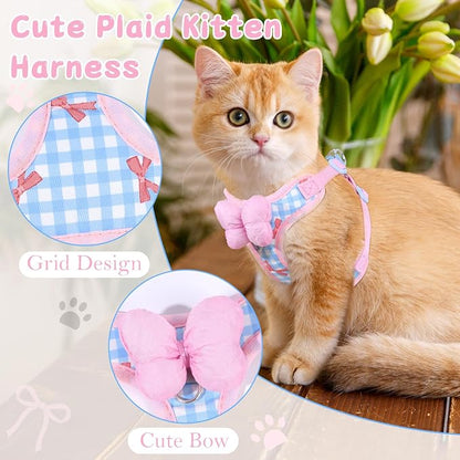 Cat Vest Harness and Leash Set for Walking Escape Proof, Adjustable Kitten - Image 4