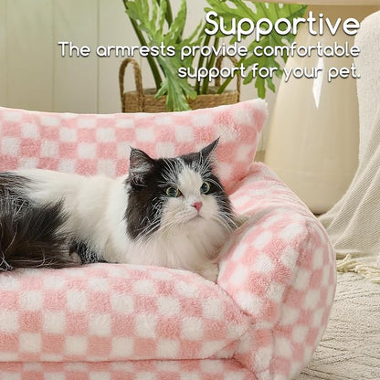 Hollypet Cat Bed Fluffy Plush Mutifuctional Double-Layer Soft Pet Couch - Image 4