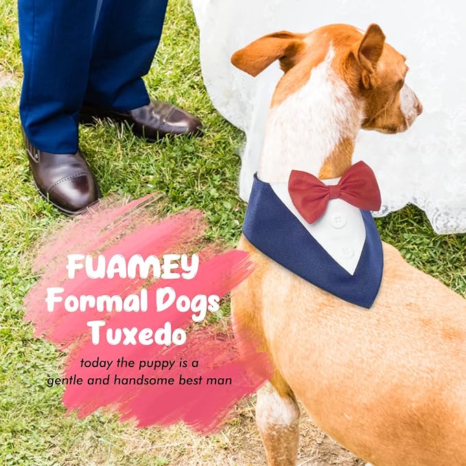 FUAMEY Dog Tuxedo for Large Dogs, Dog Formal Suit Dogs Attire Pet Bow Tie Puppy - Image 4