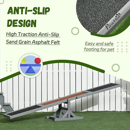 PawHut Wooden Dog Agility Seesaw - Image 4