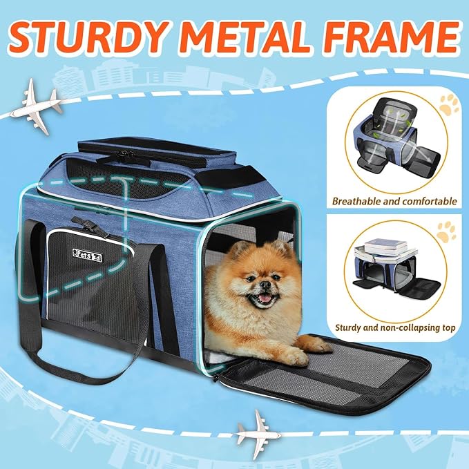 Petskd Top-Expandable Pet Carrier 18x11x11 Inches Delta American United Airline - Image 6