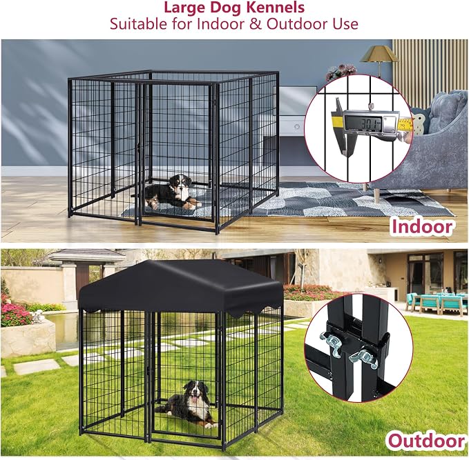 Dog Kennel Outdoor, 4.5' x 4' x 4' Outside Dog Kennel - Image 4