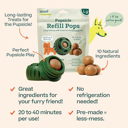 WOOF Pupsicle Chicken Refill Pops, Delicious Long Lasting Dog Treats, Wholesome - Image 3