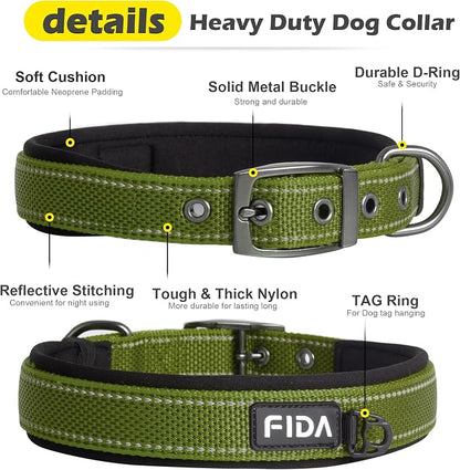 Fida Heavy Duty Dog Collar for Large Dogs, Ultra Comfortable Soft Neoprene - Image 2