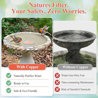Bird Bath Copper Disk, Premium 99.99% Pure Copper, Less Cleaning Frequency - Image 6