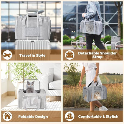 Cat Carrier Soft for Pets Up to 15 Lbs, Cat Travel Bag Soft-Sided - Image 7
