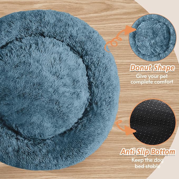 JOLLYVOGUE Calming Dog Bed Medium Size Dog, Anti-Anxiety Donut Medium Pet Bed - Image 3