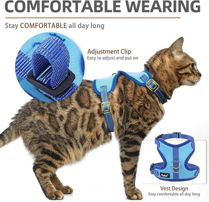 PUPTECK Cat Harness and Leash Set Escape Proof, Reflective Adjustable Soft Mesh - Image 4