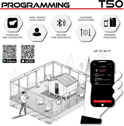 RUN-CHICKEN Door T50 – Automatic Chicken Coop Door Opener, Battery Powered & - Image 4