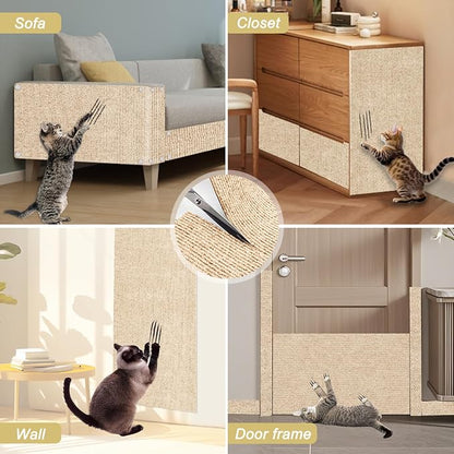 Cat Scratch Mat, 118.5"x15.9" Trimmable Self-Adhesive Cats Scratch Carpet - Image 8