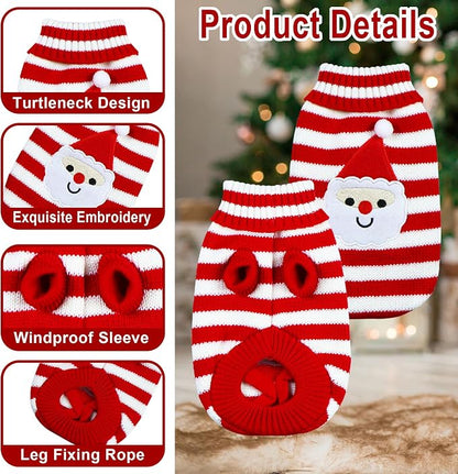 Cat Christmas Sweater Pet Winter Warm Coat Pajamas Christmas Santa Knitwear Cat - Image 4