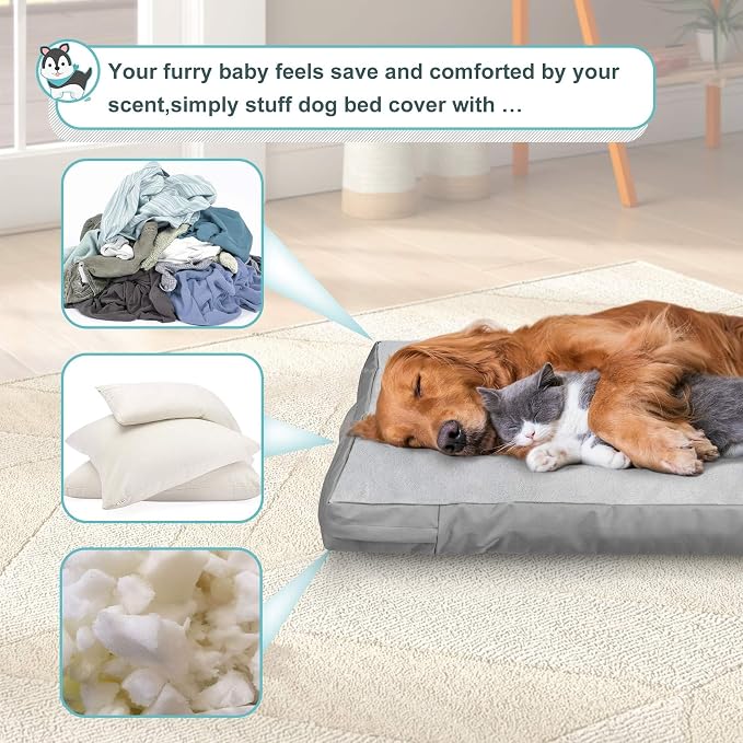 Explore Land Waterproof Dog Bed Cover Machine Washable Fluffy Dog Bed - Image 6