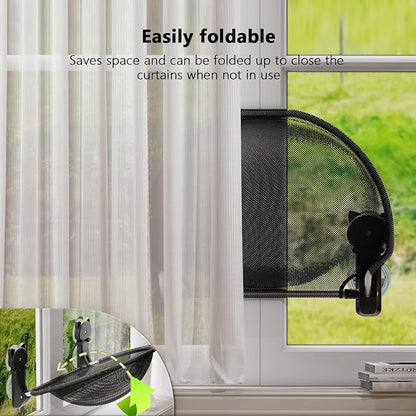 Cat Window Perch Cordless, Foldable & Stable Cat Beds- Breathable Cat Window - Image 4