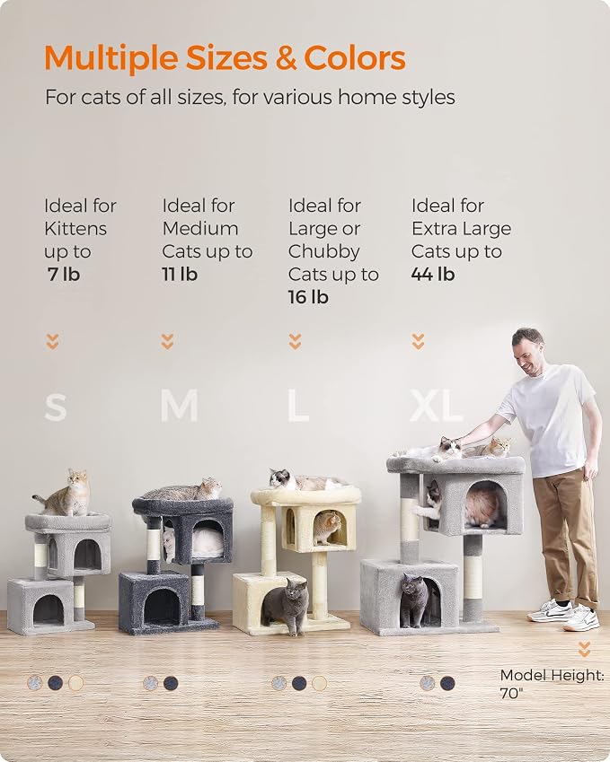 Feandrea Cat Tree, 26.4-Inch Cat Tower, Plush Condo - Image 7