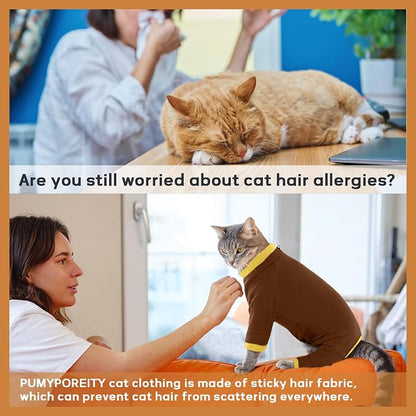 PUMYPOREITY Cat Recovery Suit, Stops Wound Licking After Surgery, Sticky Hair - Image 2