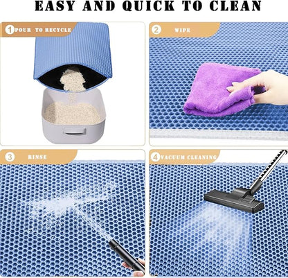 HCY&WLD Cat Litter Mat, Honeycomb Double Layer Cat Litter Trapping Mat - Image 7