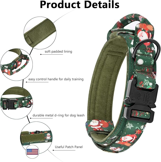 DAGANXI Tactical Dog Collar, Adjustable Military Training Nylon Dog Collar - Image 3