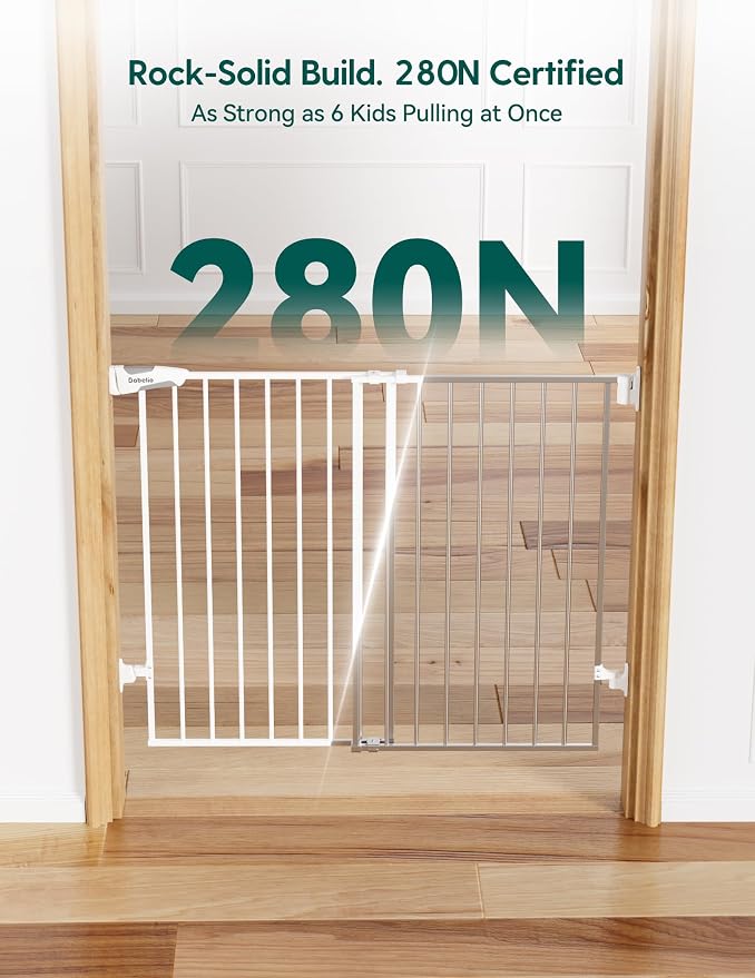 Babelio Baby Gate for Stairs, Kitchen & Doorways, No Bottom Bar| Easy Install| - Image 4