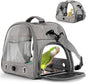 Bird Travel Carrier with Perch Parakeet Backpack Carriers with Stainless Steel by HOSUKKO