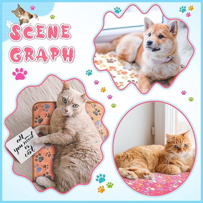 Tatuo 4 Pcs Dog Blanket for Pet Cat Blankets Indoor Puppy Teething Stuff Toys - Image 6