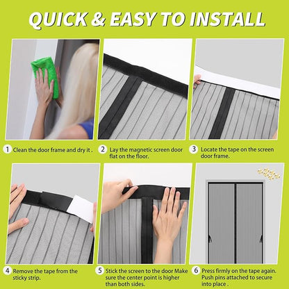 Magnetic Screen Door -Fit for Door Size:32x78 Inch, Screen Door Size - Image 4