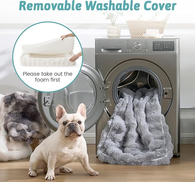 Orthopedic Dog Bed for Large Medium Size Dog, Soft and Warm Faux Fur Sofa for - Image 6