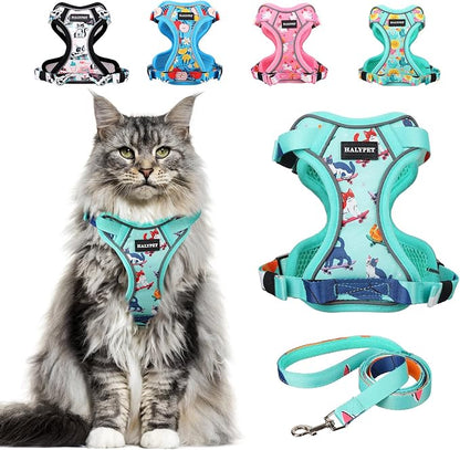 Halypet Cat Harness and Leash Set Cute Escape Proof Vest Harness by DOMoreWithYourPet