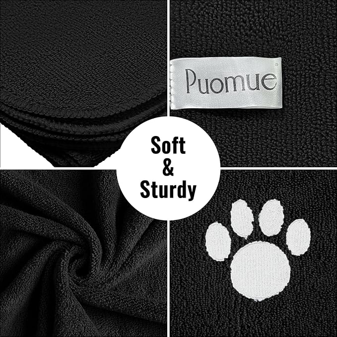 3 Pack Microfiber Dog Towels for Drying Dogs, Super Absorbent and Soft Pet - Image 2