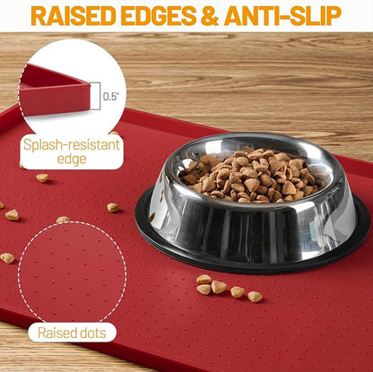 Hubulk Dog Feeding Mat, 100% Waterproof BPA Free Silicone Pet Food and Water - Image 3