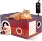 Indoor Heated Cat House, Adjustable Temperature Cat Heating Bed by Heeyoo