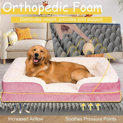 Orthopedic Dog Bed for Large Medium Sized, Washable Memory Foam Large Dog Bed - Image 3