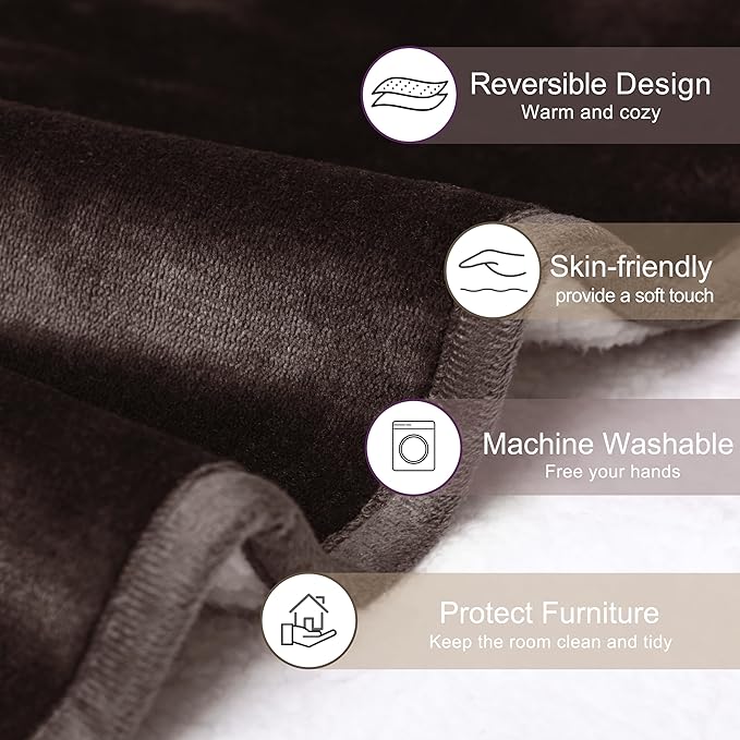 gogobunny Waterproof Bed Blanket, Reversible Sherpa Fleece Throw Blanket - Image 3