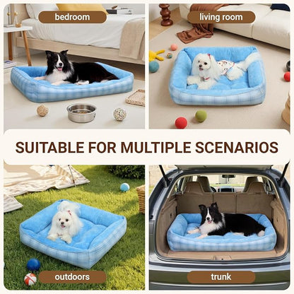 MIHIKK Rectangle Dog Beds for Small Medium Dogs & Cats, Orthopedic Sleeping Pet - Image 6