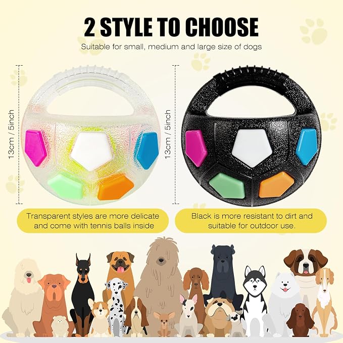 Dog Toy Ball with Handle, Toss and Fetch Play, Interactive Ball - Image 2