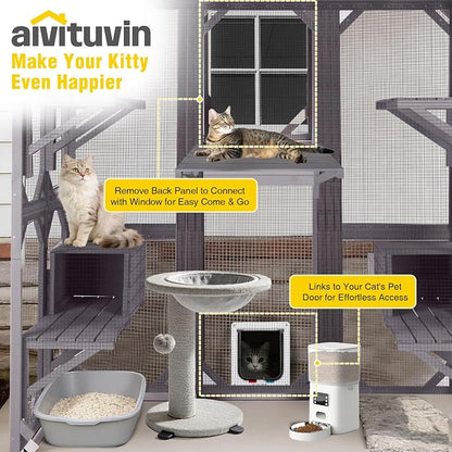 Aivituvin Cat House Outdoor Catio Kitty Enclosure - Image 2