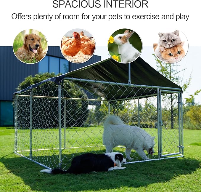 Outdoor Dog Enclosure Heavy Duty Dog Kennel House Mesh Dog Big Cage Pet Kennel - Image 3