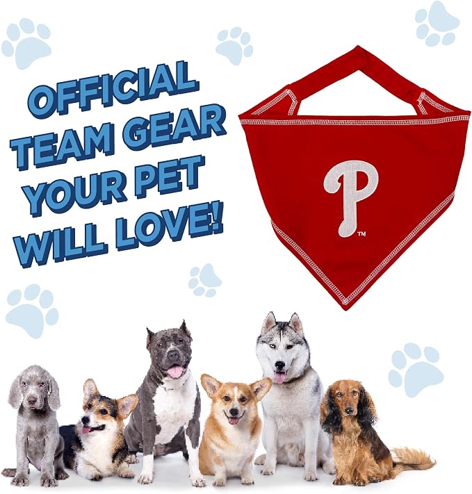 Pets First MLB Philadelphia Phillies TIE Bandana, Large/X-Large. Dog Bandana - Image 6