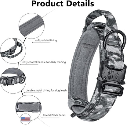 DAGANXI Tactical Dog Collar, Adjustable Military Training Nylon Dog Collar - Image 3
