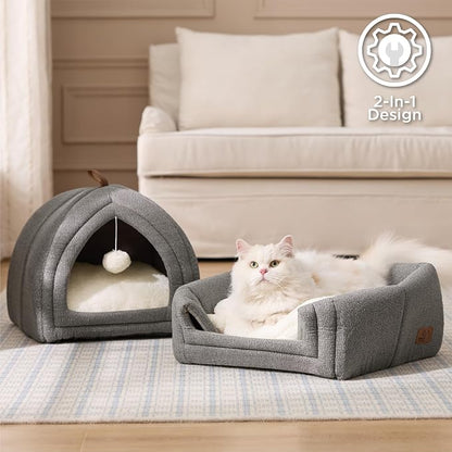 Bedsure Cat Beds for Indoor Cats- 2 in 1 Cat Cave House Tent for Kittens and - Image 3