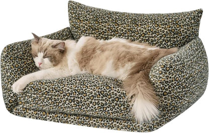 Hollypet Cat Bed Fluffy Plush Mutifuctional Double-Layer Soft Pet Couch by Hollypet