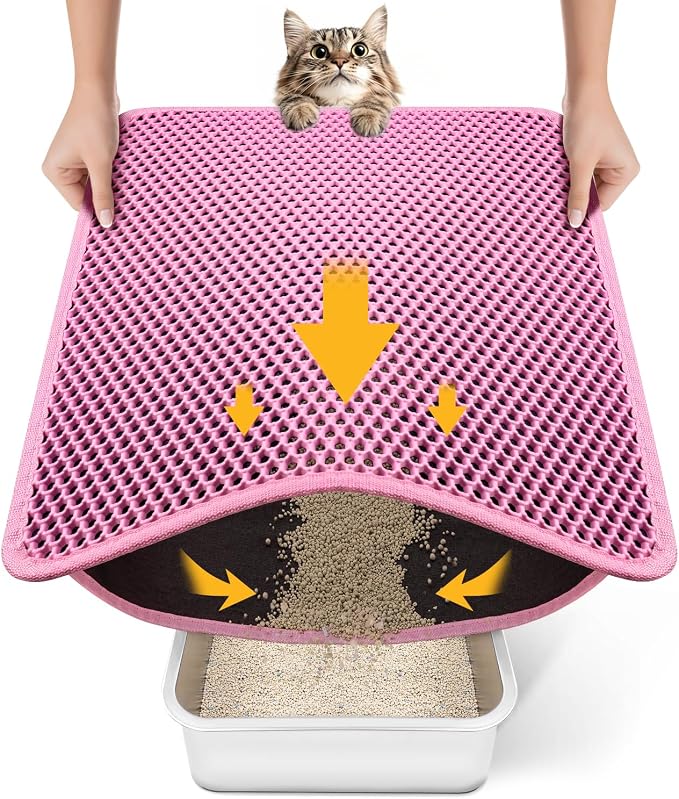 Cat Litter Mat, Upgrade Super Waterproof Back Layer Litter Box Mat, Non Slip by Conlun