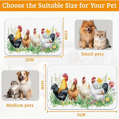 Chicken Rooster Dog Cat Food Mat - Image 6