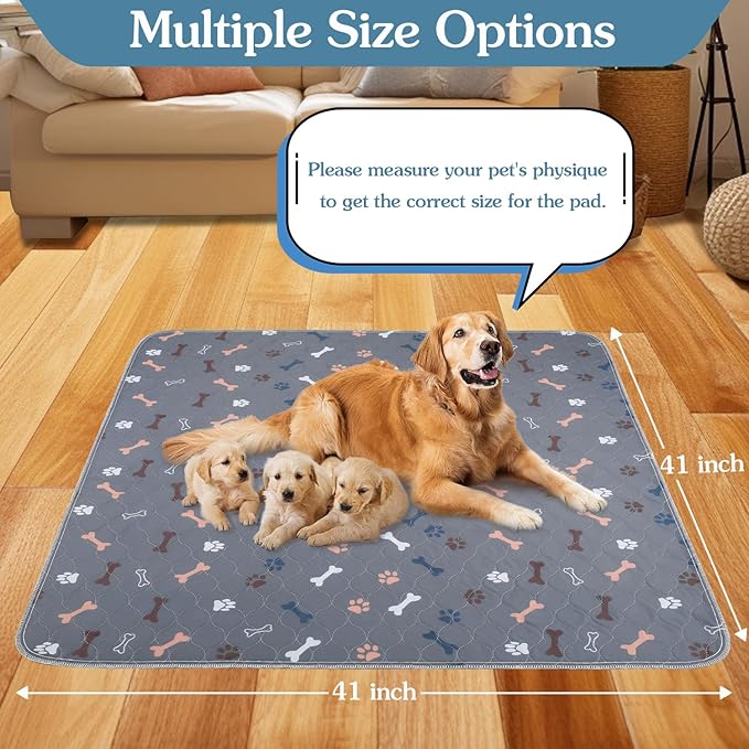Washable Pee Pads for Dogs, 2 Pack 41"x41" Reusable Puppy Pads, Waterproof Pet - Image 3